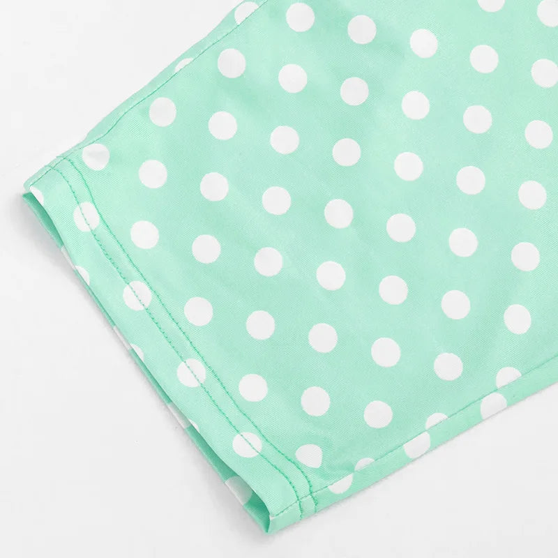 Polka Dot Print Halter Backless Tank Top Two Piece Set for Women