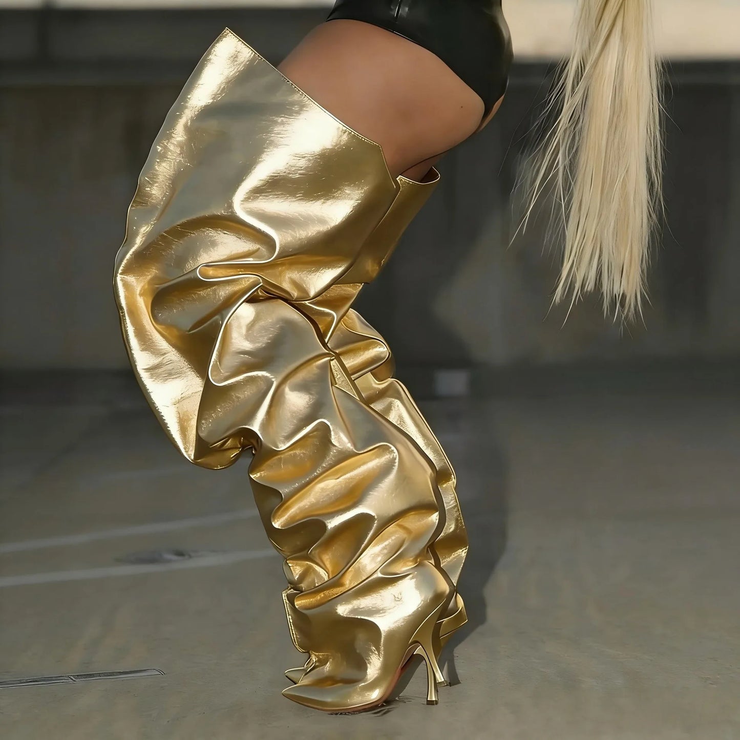 Pointed Over-the-Knee Boots With Thin Heels for Women