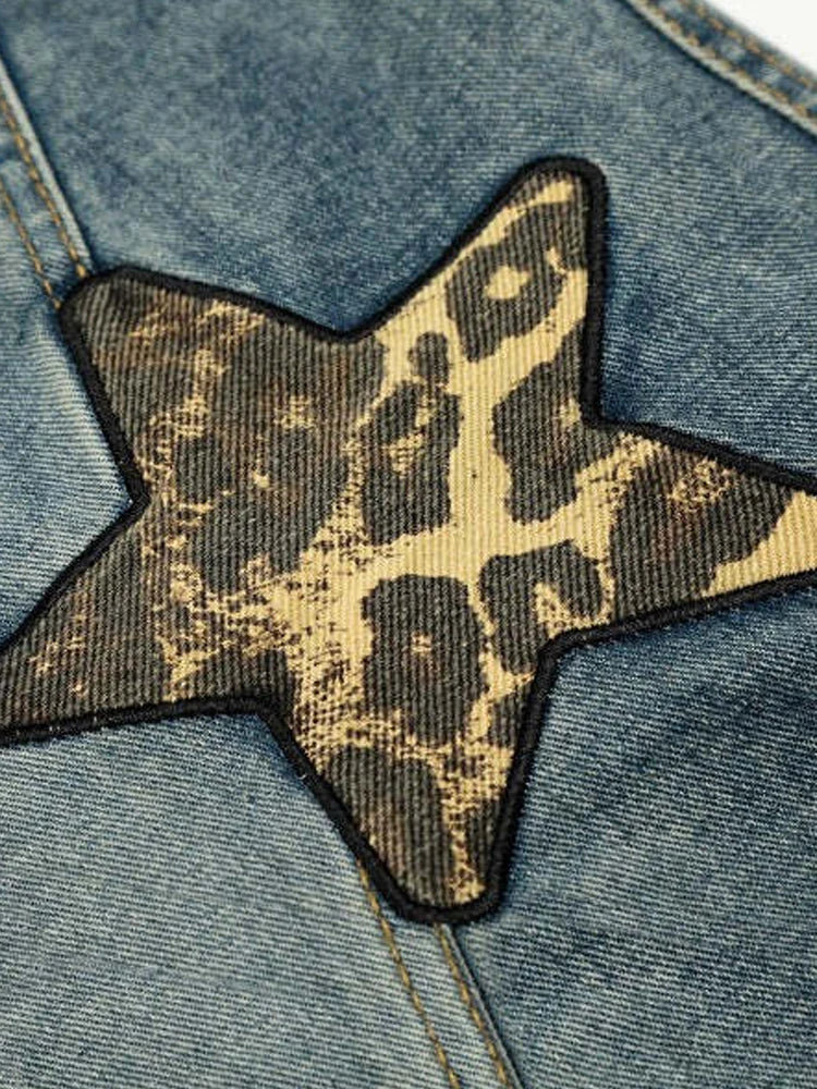 Loose Fit Vintage Washed Baggy Denim Jeans for Women