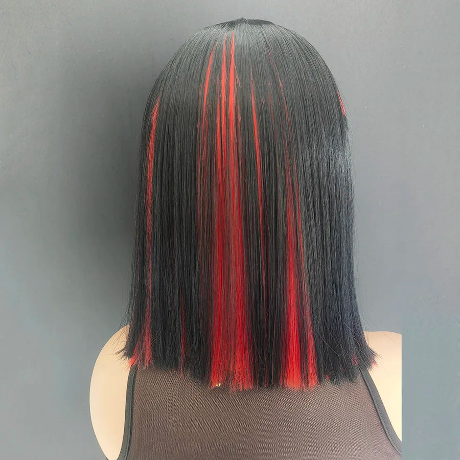 Short Straight Ombre Pink Synthetic Bob Wig For Women