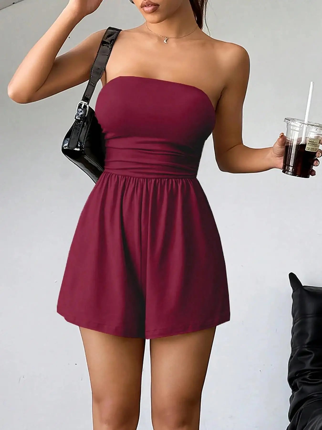Leopard Print Sleeveless Tube Top Jumpsuit for Women