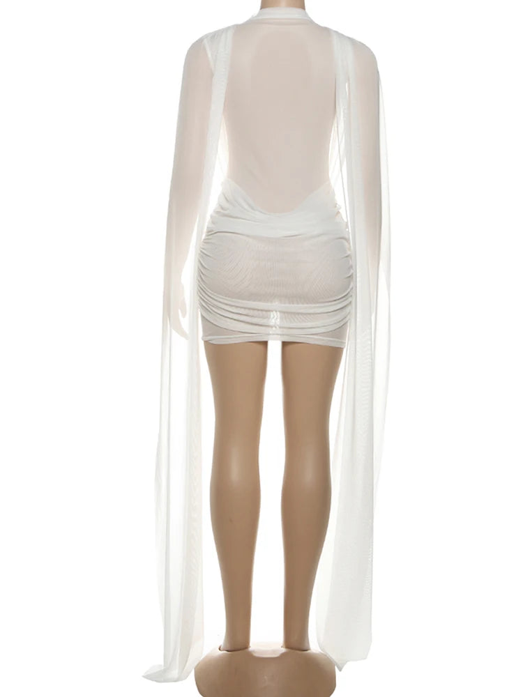 Sleeveless Sheer Patchwork Bodycon Mini Dress for Women