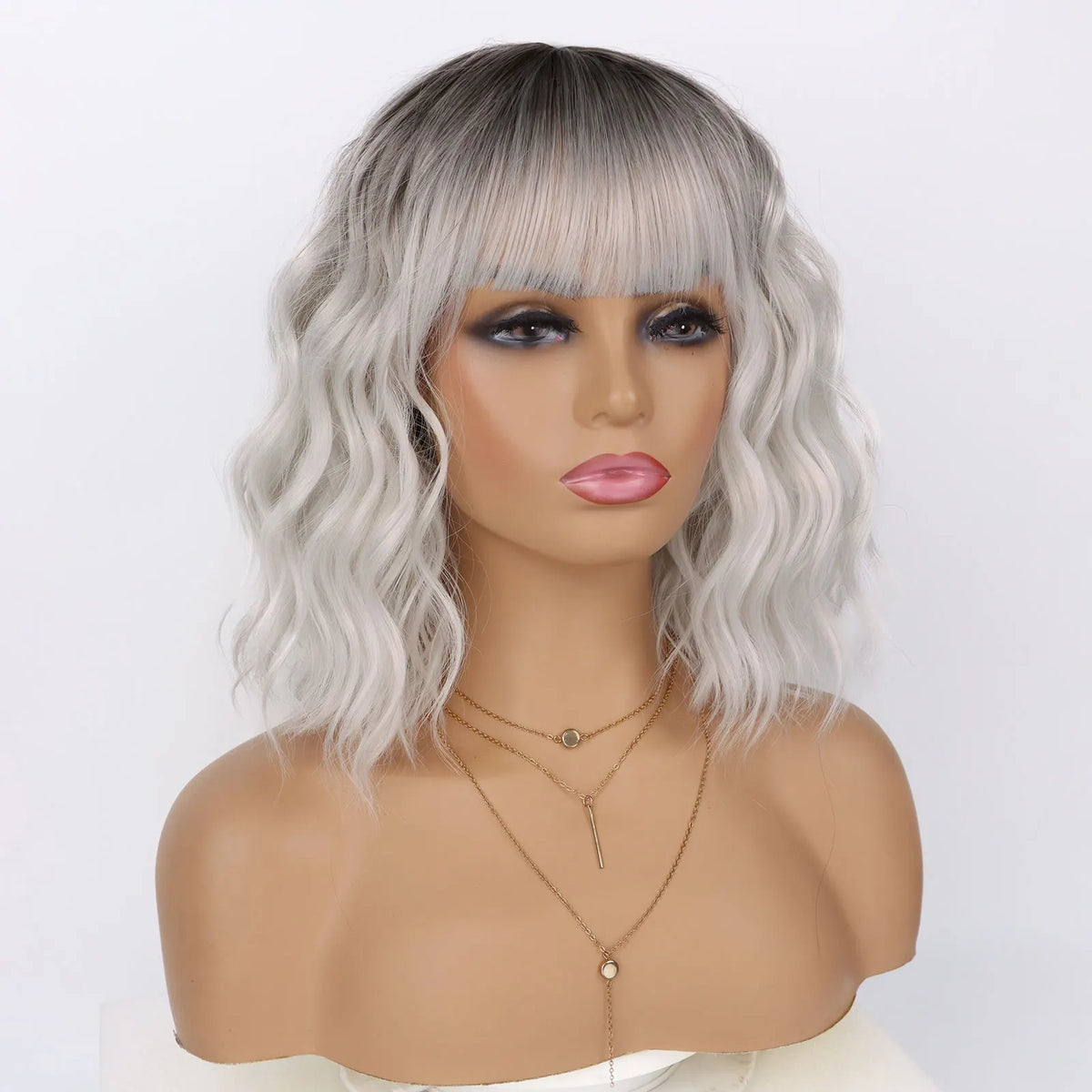 Pastel Synthetic Wavy Shoulder Length Wig for Women