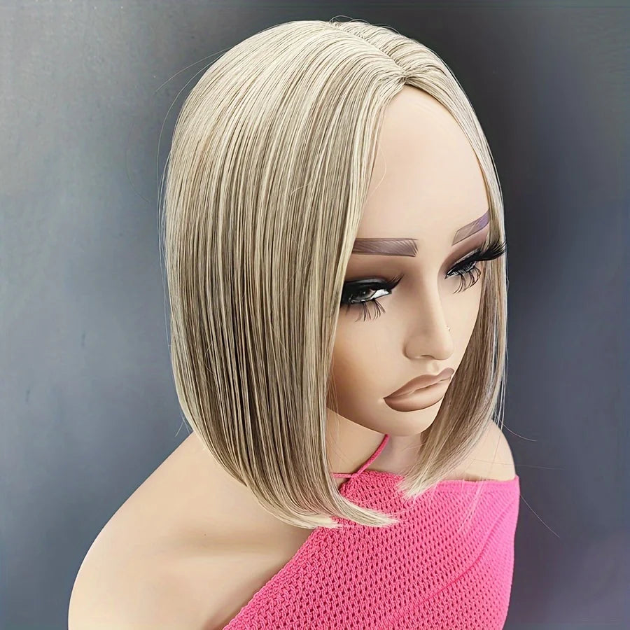 Ombre Middle Part Synthetic Straight Bob Wig For Women