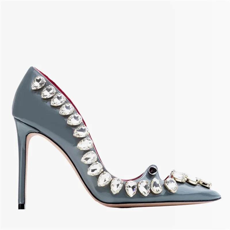 Crystal Embellished Metal Decoration Pumps for Women