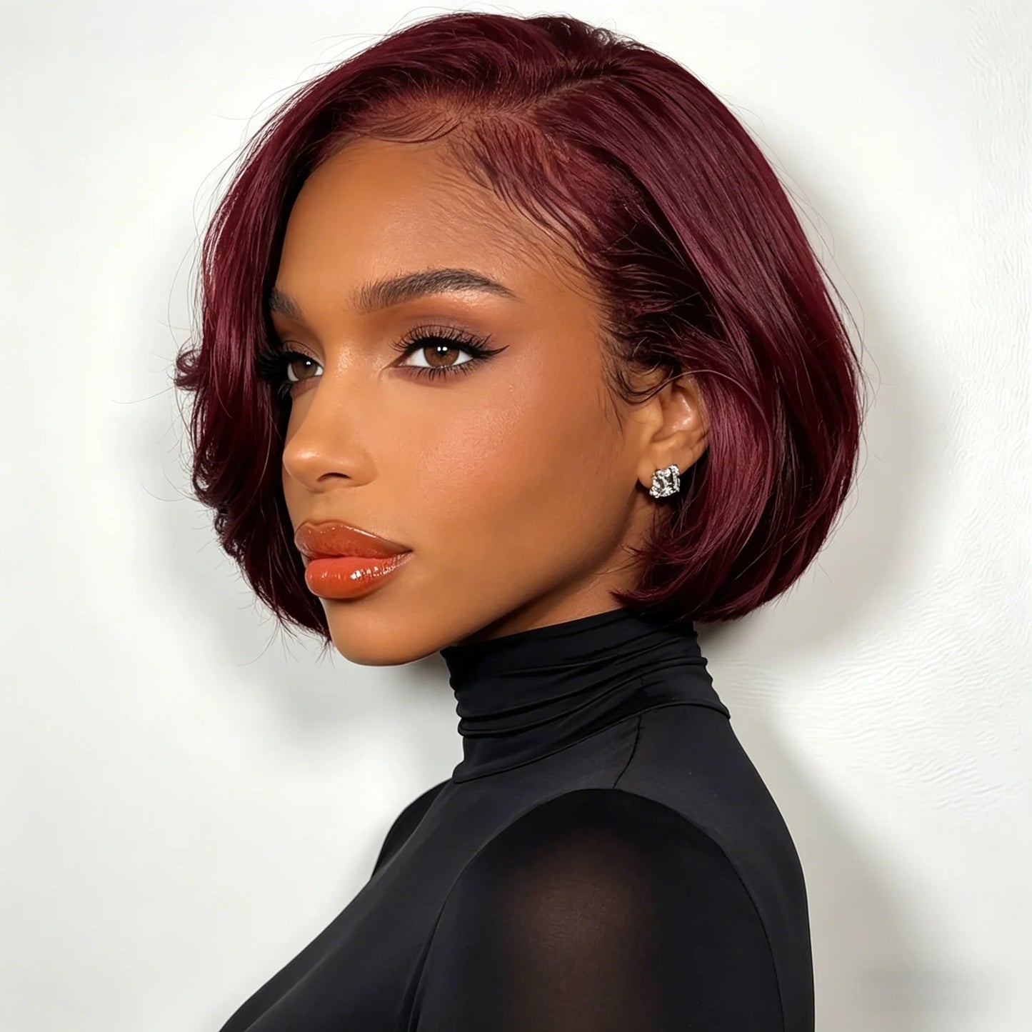 Pixie Cut Wig Remy Human Hair 13x4 Lace Front Wigs 10 Inch Short Bob Wigs Pre Plucked Short Straight 180% Density