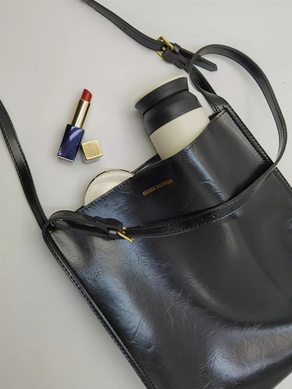 Genuine Shiny Leather Large Capacity Tote Bag for Women