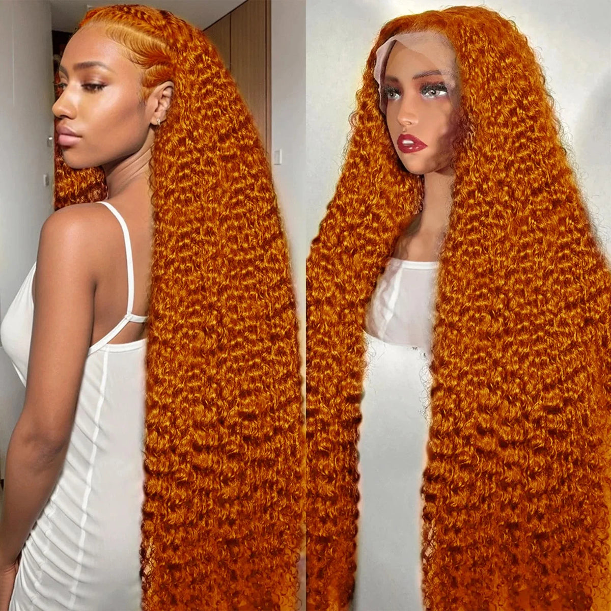 Ginger Deep Wave Lace Front Human Hair Wig for Women