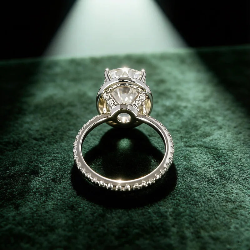 Old European Cut Moissanite Sterling Silver Ring for Women