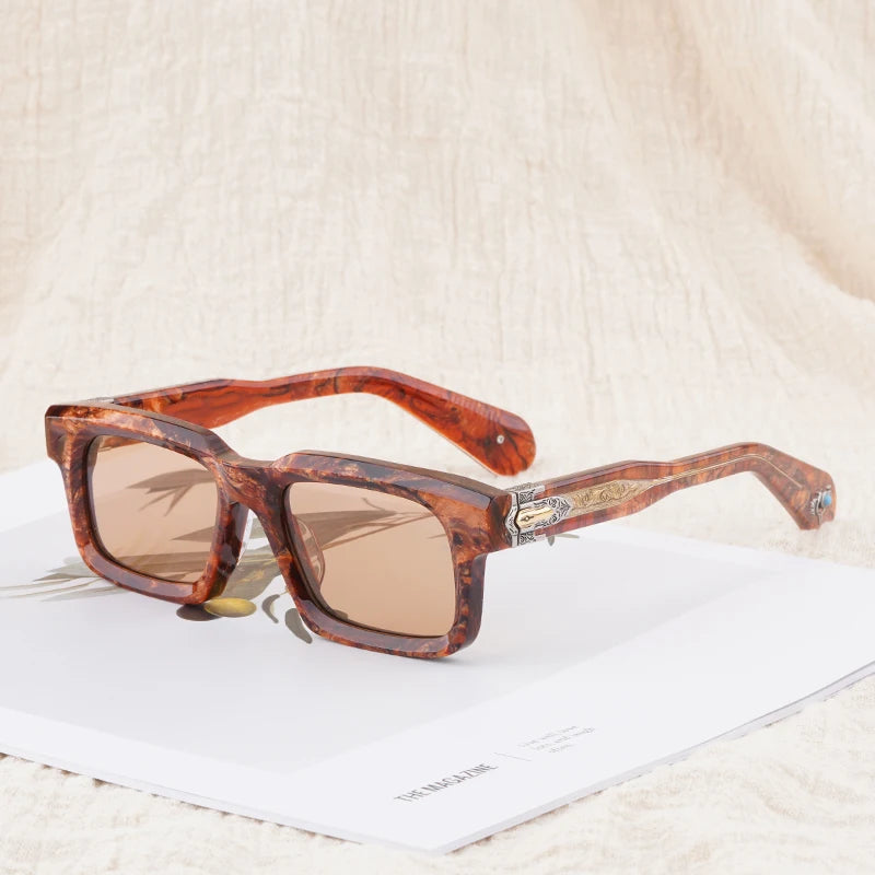 Classic Square Acetate Frame Sunglasses for Women