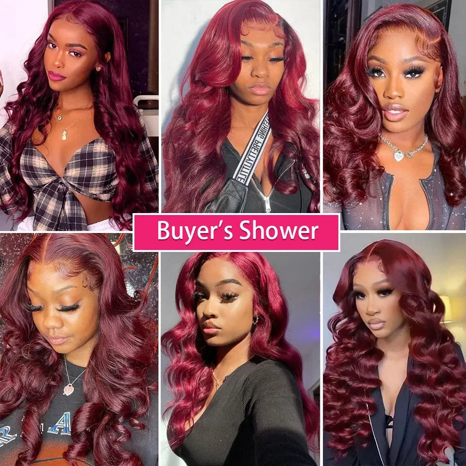 Burgundy Remy Body Wave Human Hair Bundles for Women
