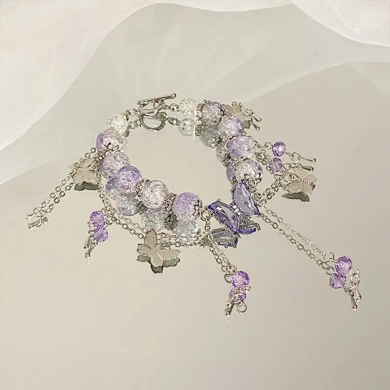 Purple Zircon Star And Planet Bracelet