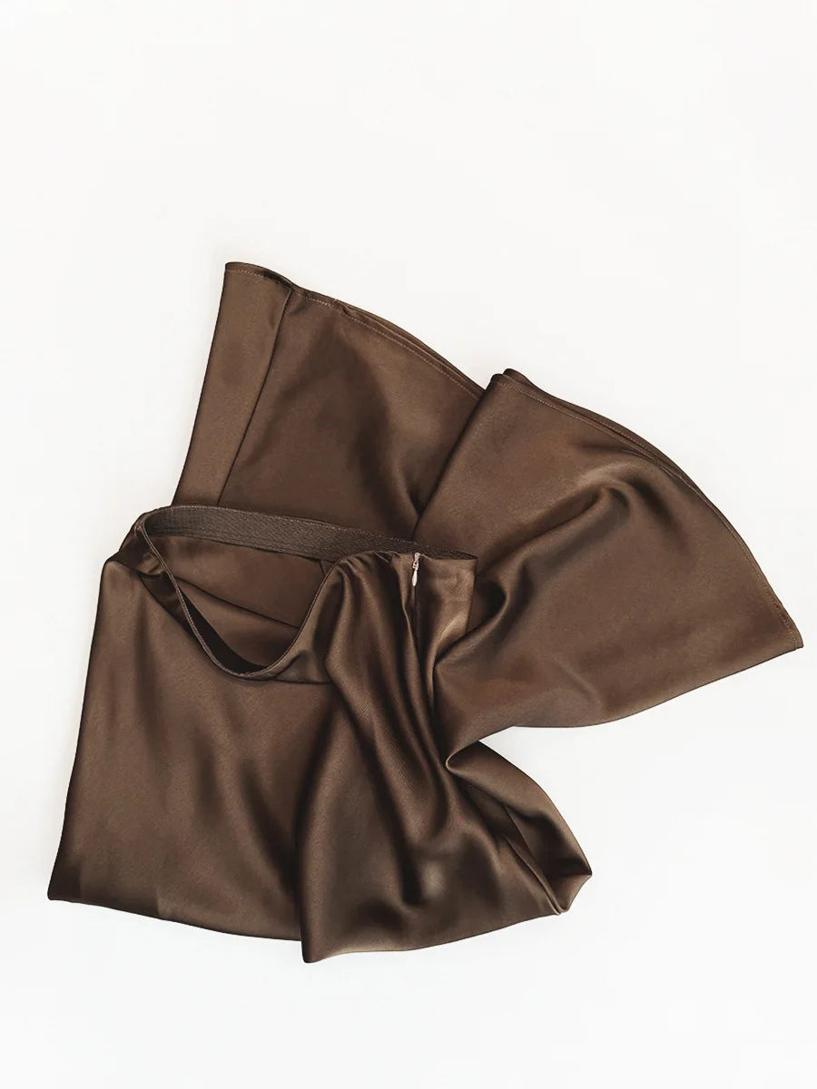 Chic Solid Color High-Waisted Fishtail Skirt for Women