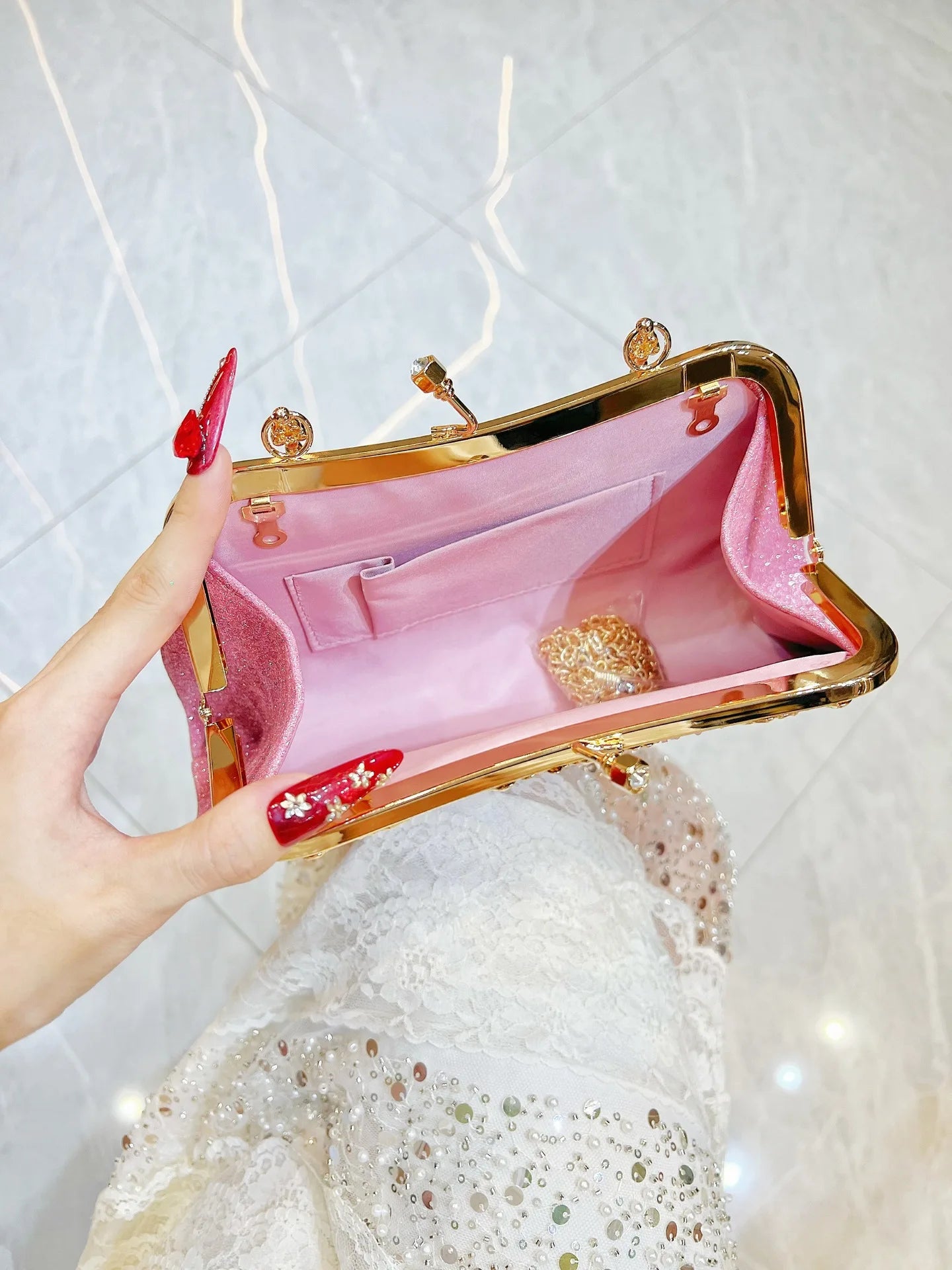 New Dinner Handbag Sequined Diamond Dinner Party Women's Handbag Luxury Brand Fashion Trend Women's Shoulder Crossbody Bag