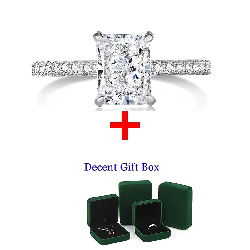 Oval Cut Moissanite Sterling Silver Engagement Ring for Women