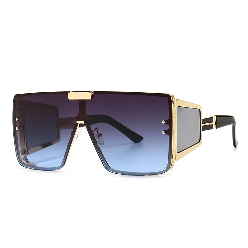 Oversized Retro Single Lens Sunglasses
