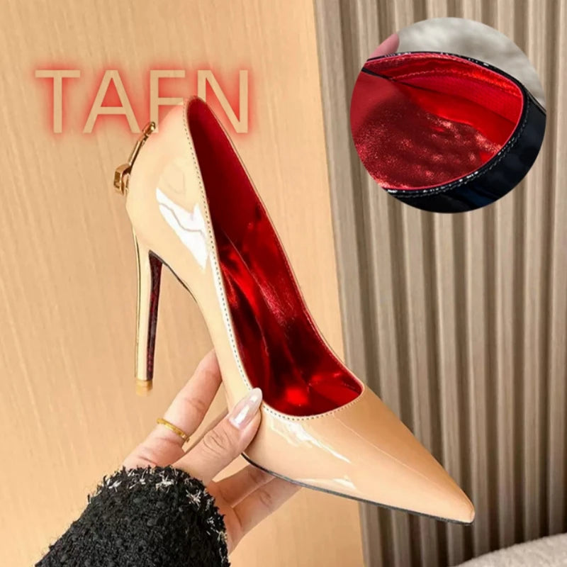 Patent Leather Pointed Toe Stiletto Pumps for Women