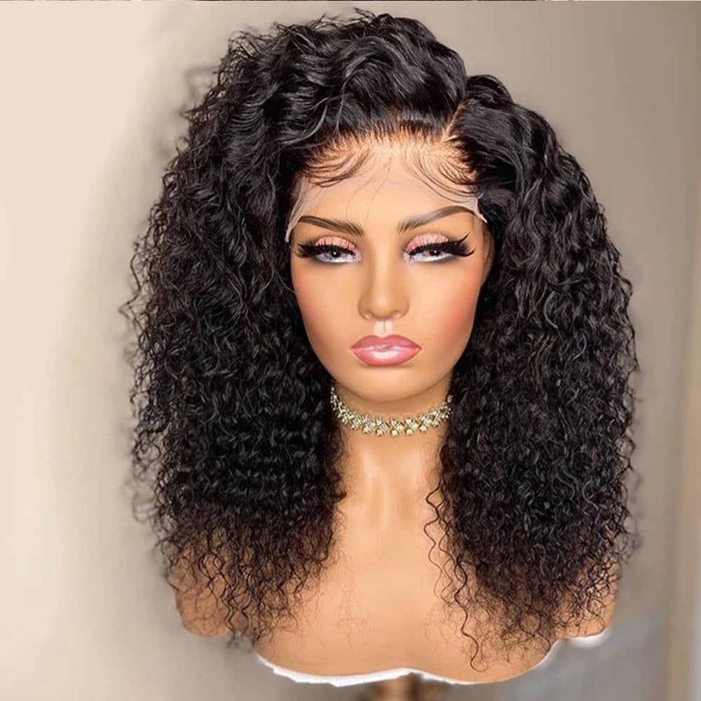 BOB Lace Front Wig Human Hair Pre Plucked 13x4 Transparent Curly Lace Front Wig Water Wave Deep Wave Hair Wigs with Baby Hair