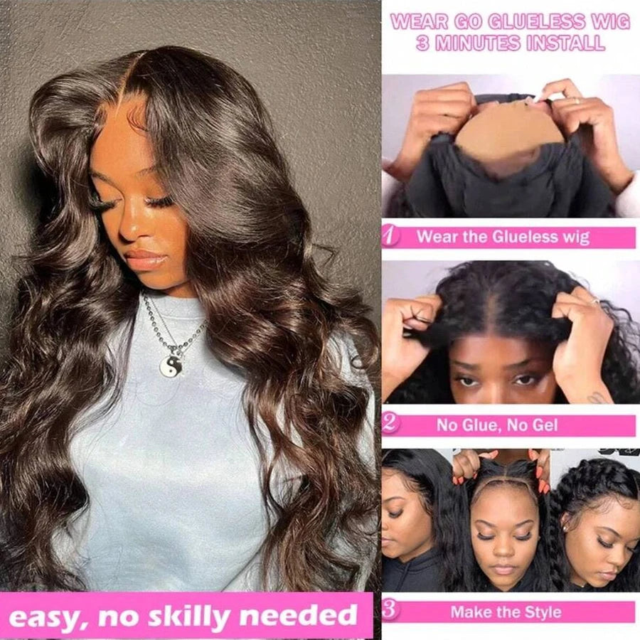 Premium Glueless Brazilian Body Wave Lace Front Wigs For Women