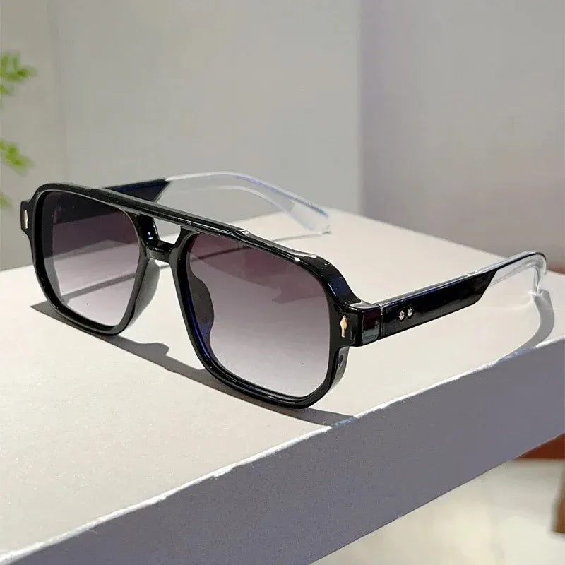 Vintage Double Bridge Square Sunglasses