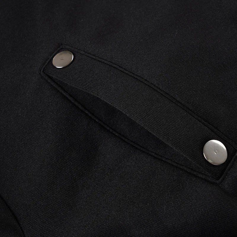 Y2K Winter Fashion Streetwear Women's Black Zip - Up Hoodie With Trendy Casual Long Sleeve Cropped Jacket Style Party