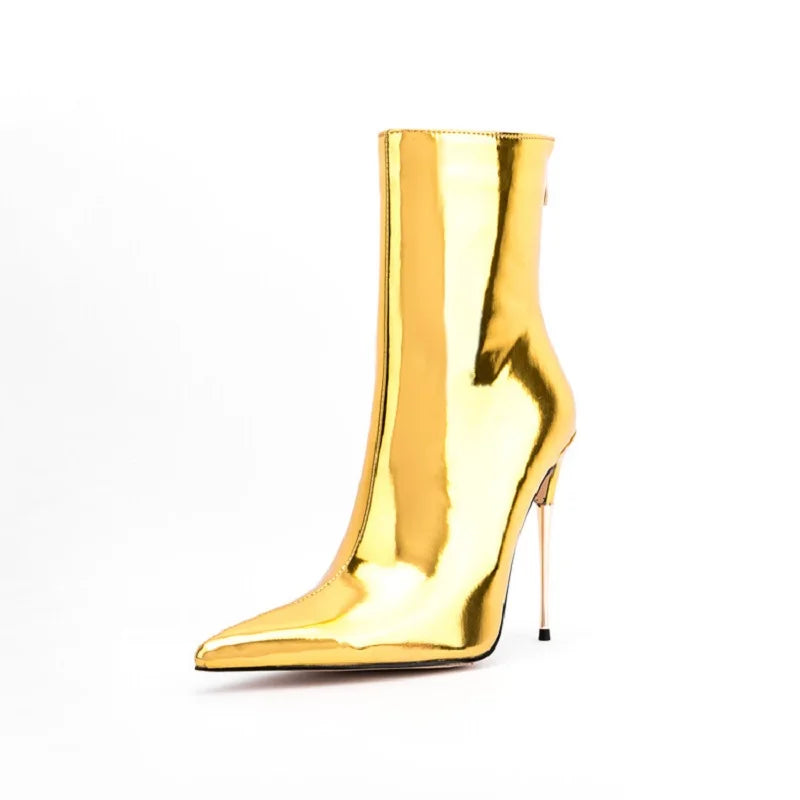 Glam Shiny Back Zipper Over The Knee Boots for Women