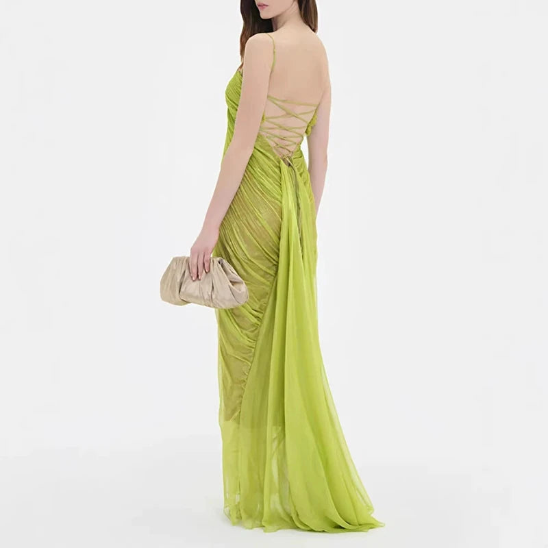 Elegant Off Shoulder Floor Length Evening Dress for Women
