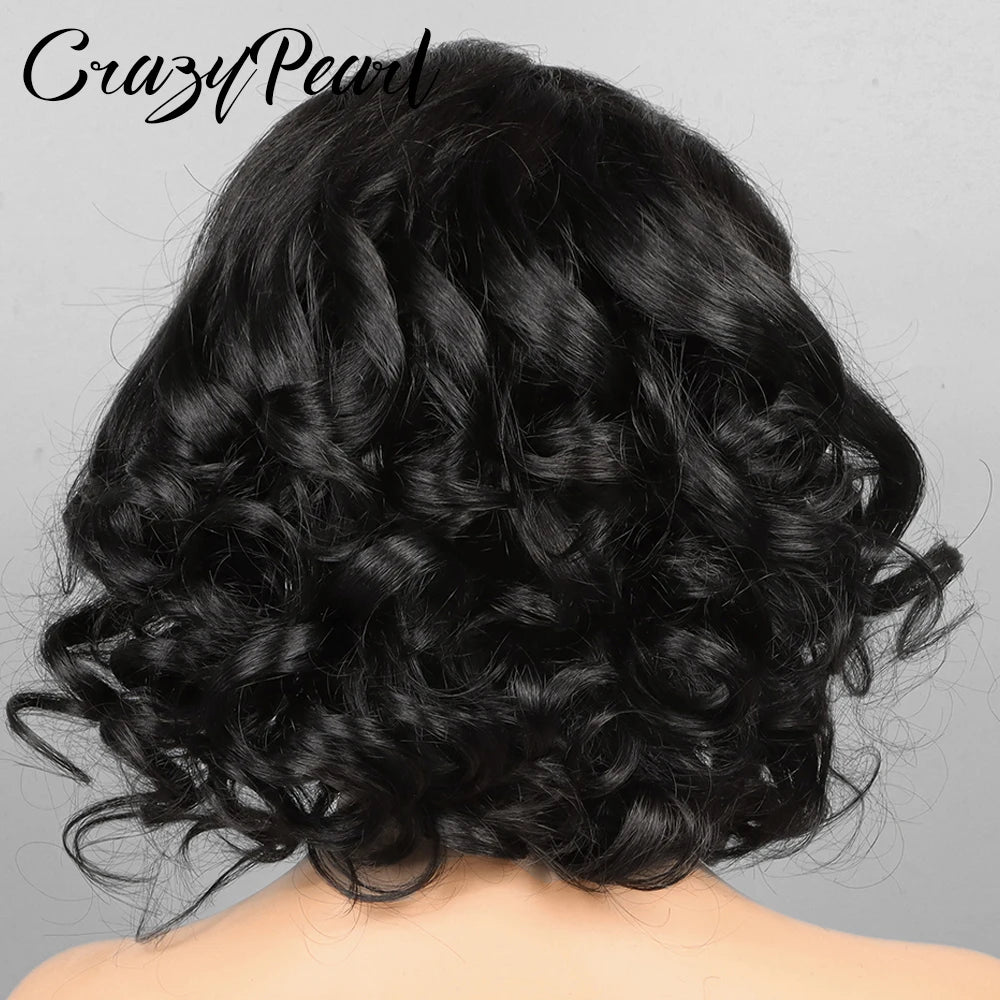 Loose Wave Lace Frontal Bob Wig With Human Hair for Women