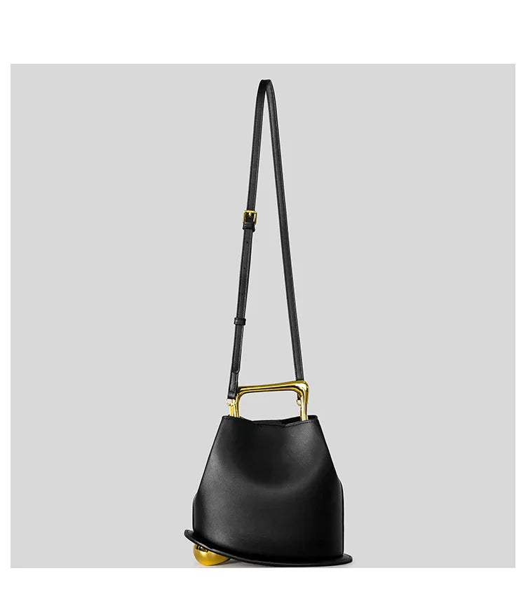NEW Tote Bag PU Leather Bucket Simple Solid Color Underarm Fashion Casual Crossbody Shoulder Bag Shopping