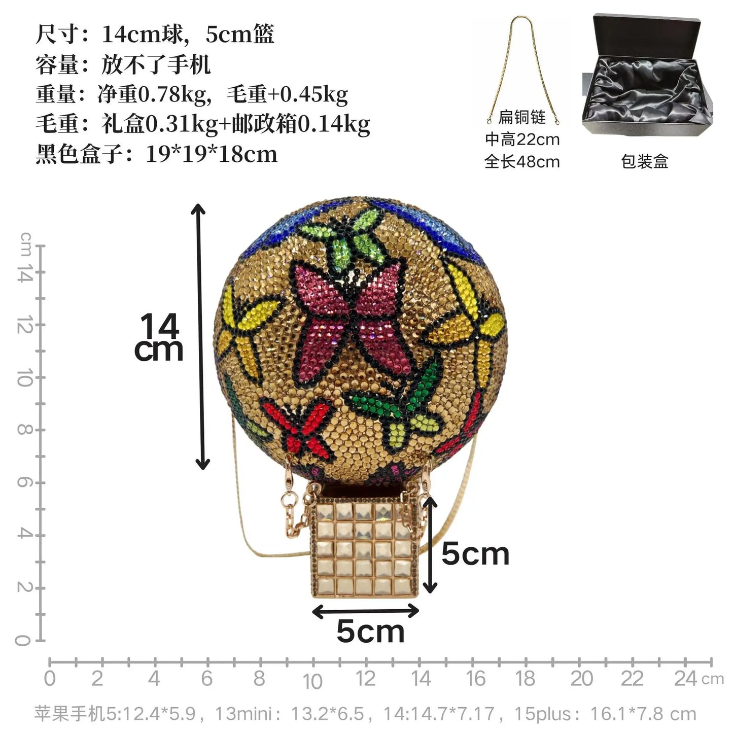 XIYUAN Women Butterfly Crystal Evening Clutch Pusre Gorgeous Glittering Diamond Handbag Elegant Wedding Bridal Pusres Party Bags