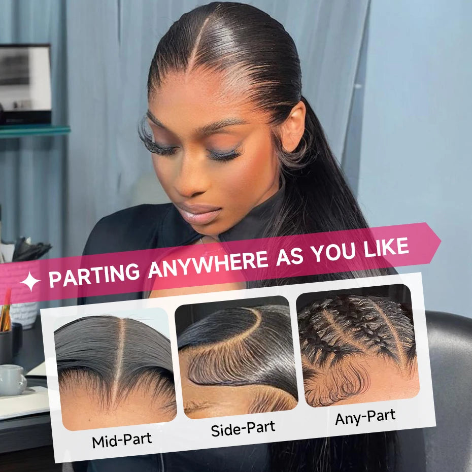 Pre Plucked Bone Straight Human Hair Lace Front Wig For Women