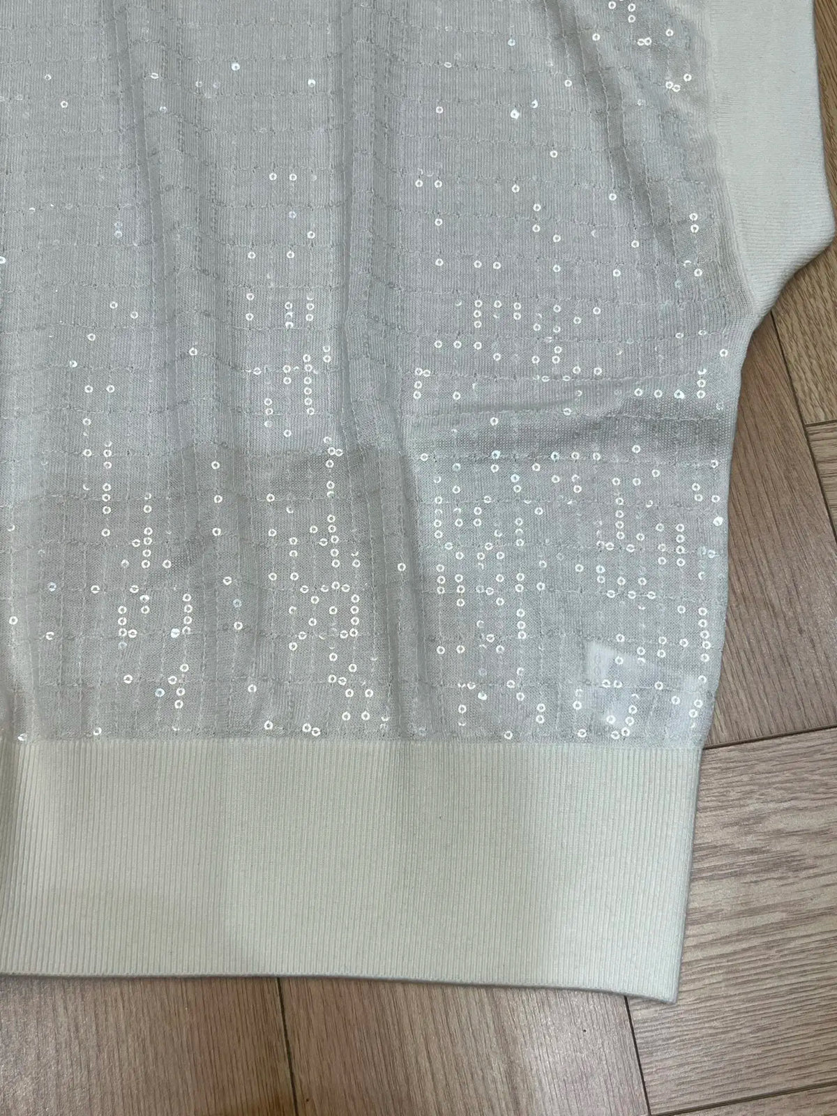 Loose Fit Sparkling Sequin Summer Knit Polo Top for Women