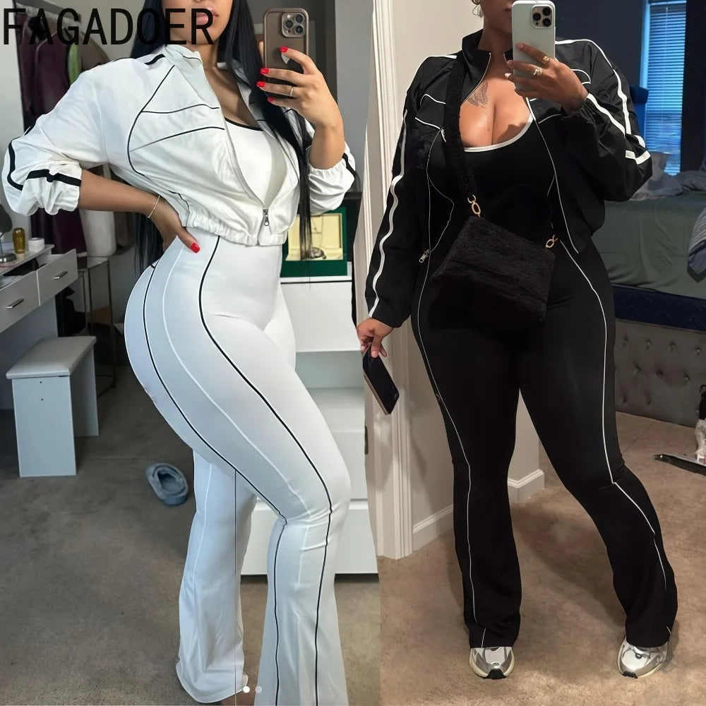 Casual Two Piece Jacket And Jumpsuit Set for Women