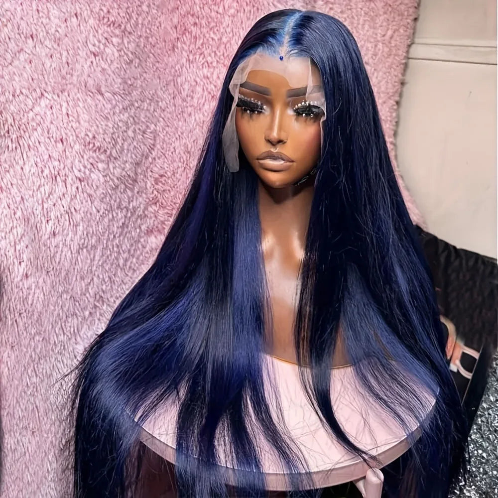 Grey Straight Lace Front Wig With Preplucked Hair for Women