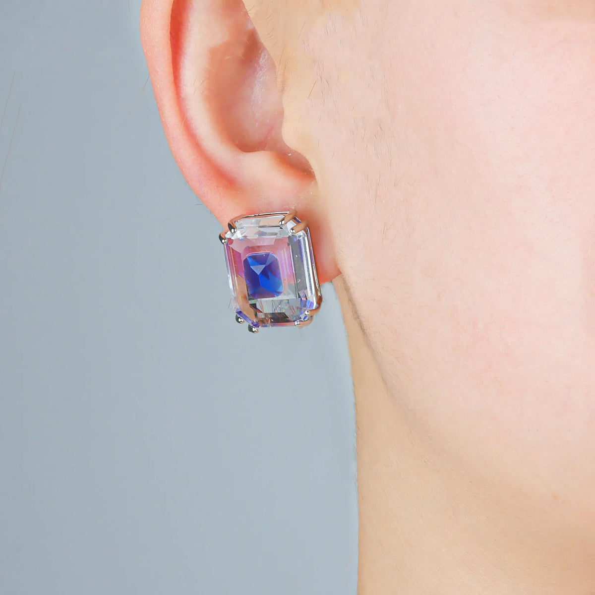 Colorful Geometric Zircon Stud Earrings