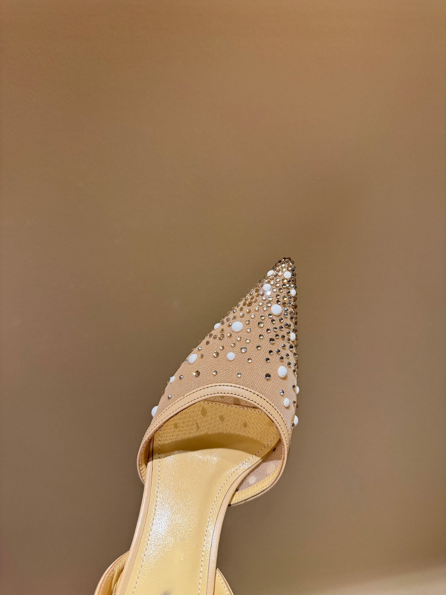 Crystal Embellished Slingback Stiletto Heels for Women