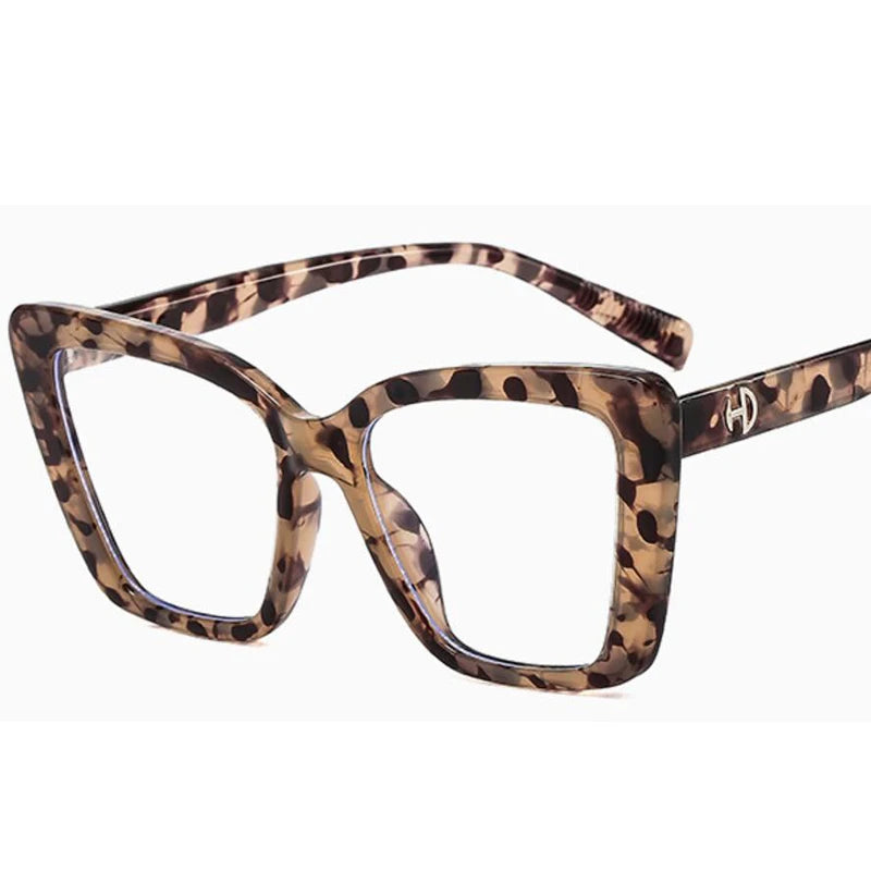 Vintage Black Floral Square Reading Glasses With Blue Light Filter for Women