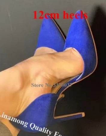 Elegant Dark Green Suede Pointed Toe Stiletto Pumps for Women