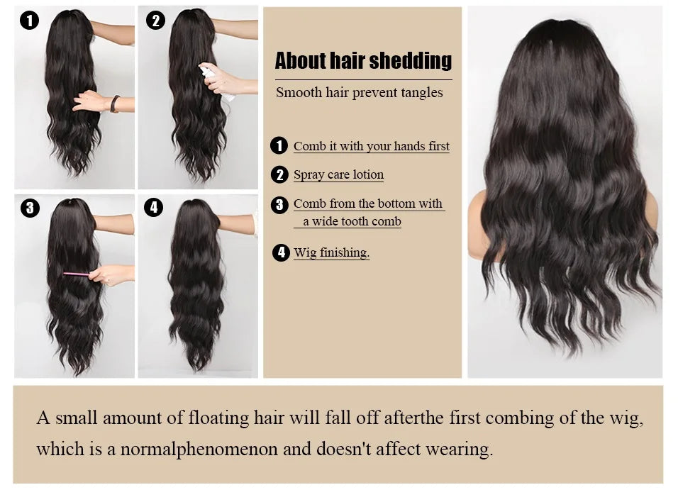 Long Straight Heat Resistant Synthetic Wig With Bangs for Women