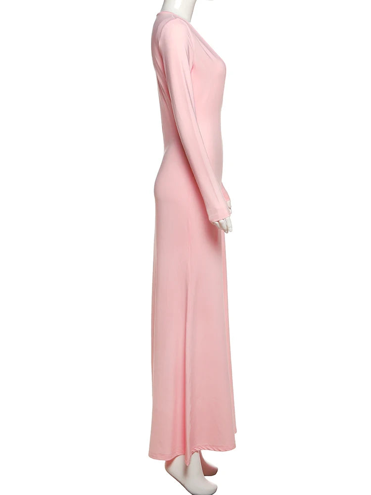 V Neck Body Shaping Maxi Dress