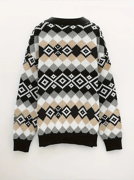 Women's Knitted Cardigan Jacket Christmas Sweater Fashion Autumn Winter 2024 New Style Warm Cozy Festive Knitwear
