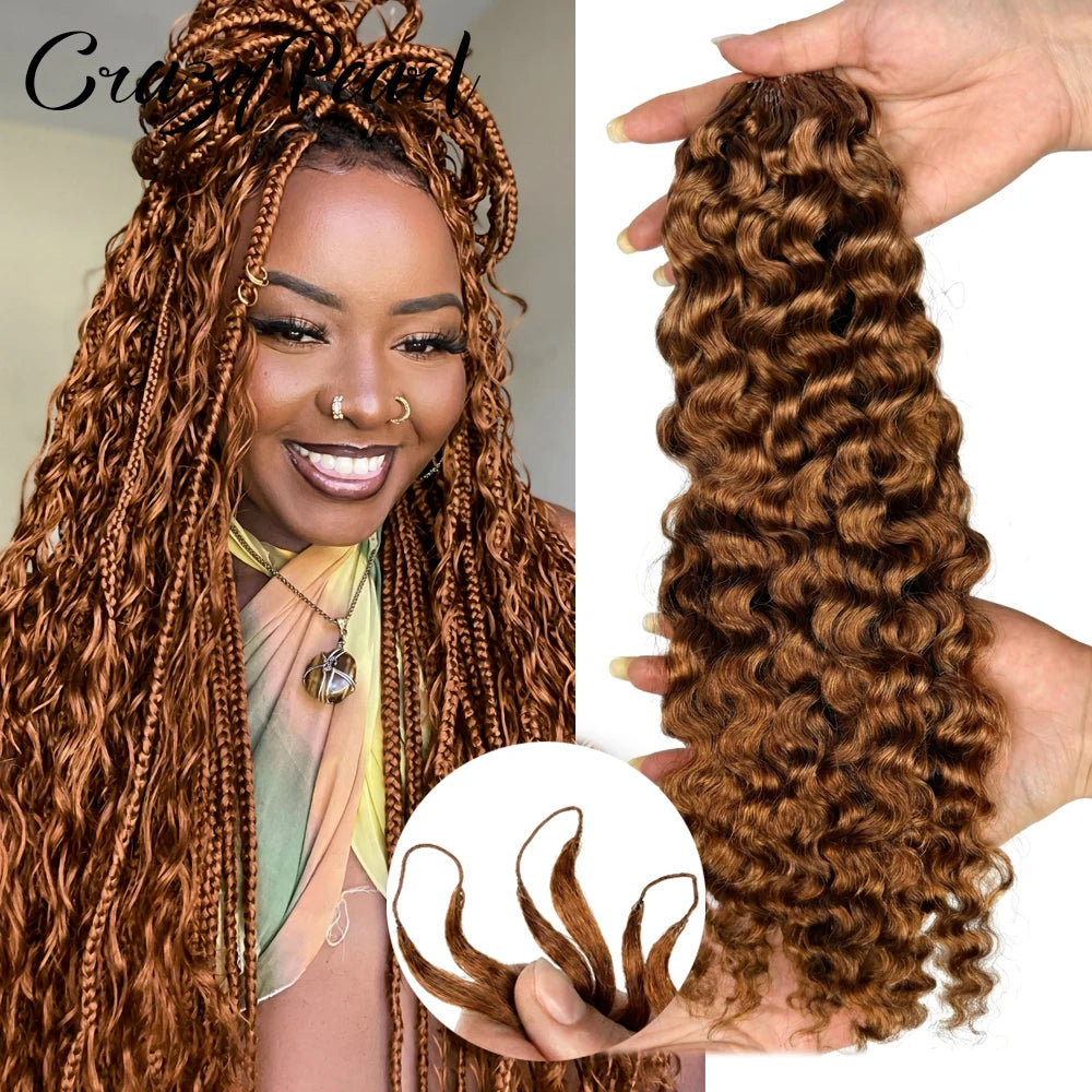 Burmese Curly Crochet Human Hair Extensions for Women