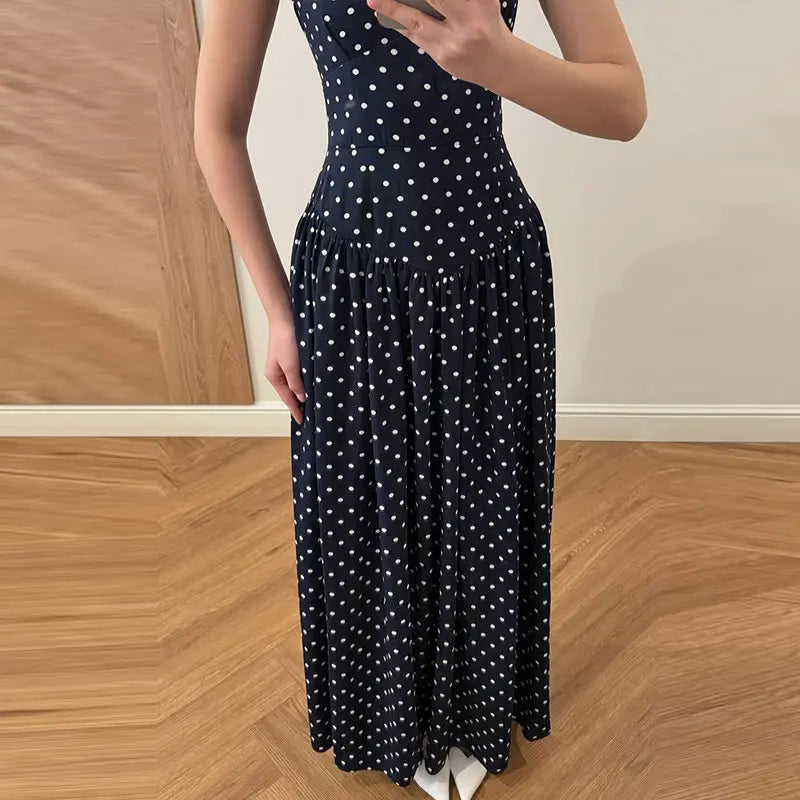 Elegant Hollow Out Lace Up Ankle Length Dress for Women