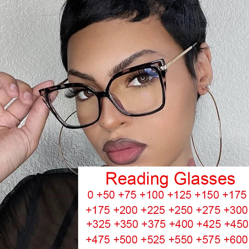 Leopard Square Frame Blue Light Blocking Reading Glasses For Women