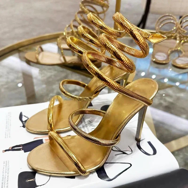 Elegant Ankle Strap Open Toe High Heel Sandals for Women