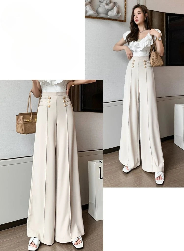 High Waist Female Trousers Elastic Classic Xxl Vintage Korean Fashion Chic and Elegant Aesthetic G 90s Women's Pants Wide Leg