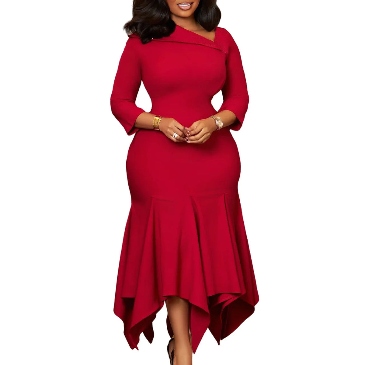 Elegant Flowing African Print Kaftan Dress for Women