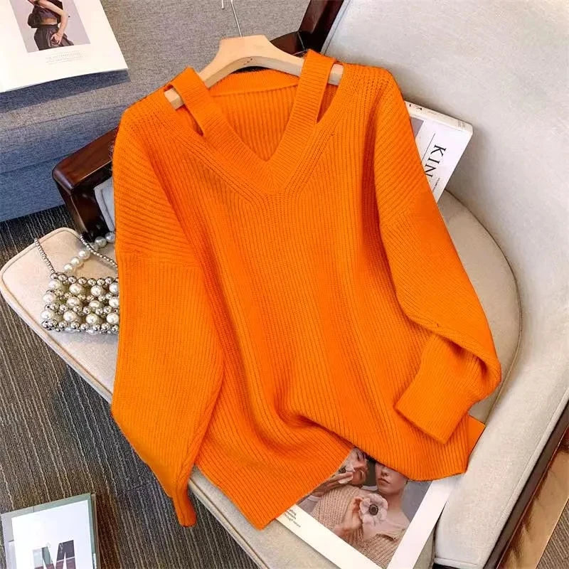 Soft V-Neck Knit Sweater