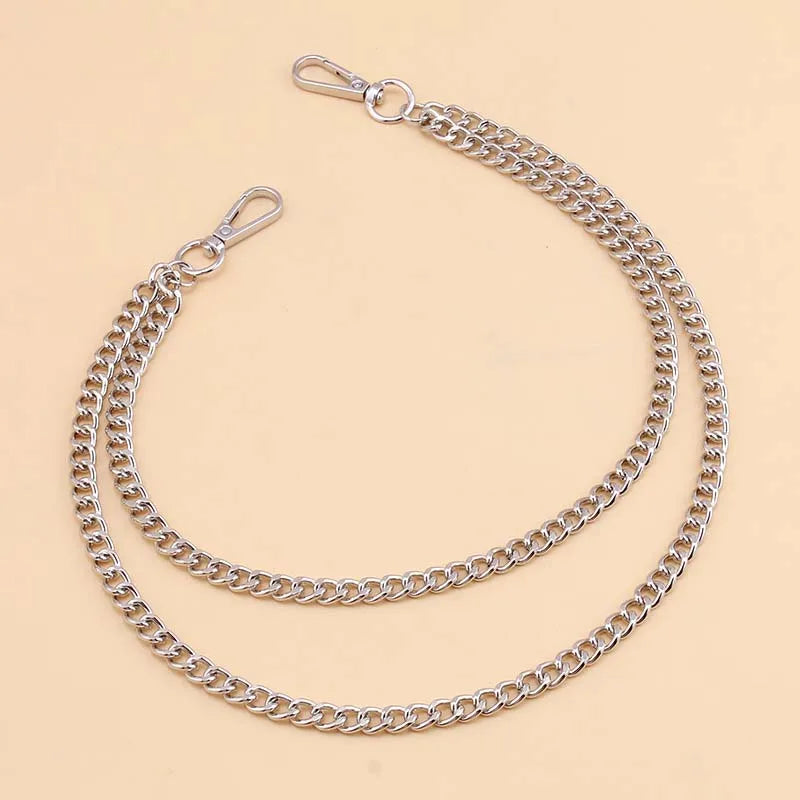 Punk Double Layer Silver Waist Chain