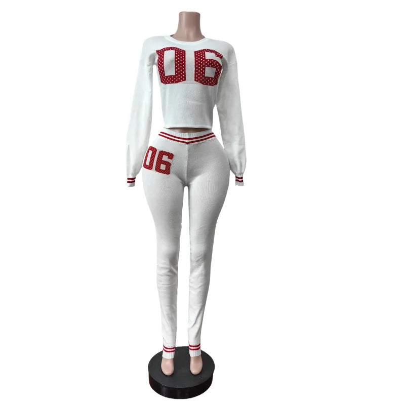 Letter Print Tracksuit Set